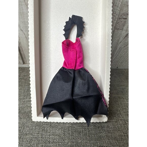 Monster High Doll Clothes Pink & Black Spiderweb Dress With Glitter Detail - Picture 2 of 3